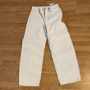 Zara white coated tapered leg Jeans